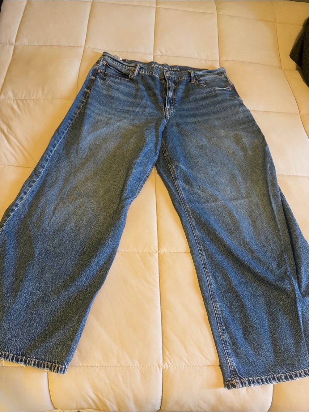 American Eagle Outfitters Wide-Leg Blue Denim Jeans